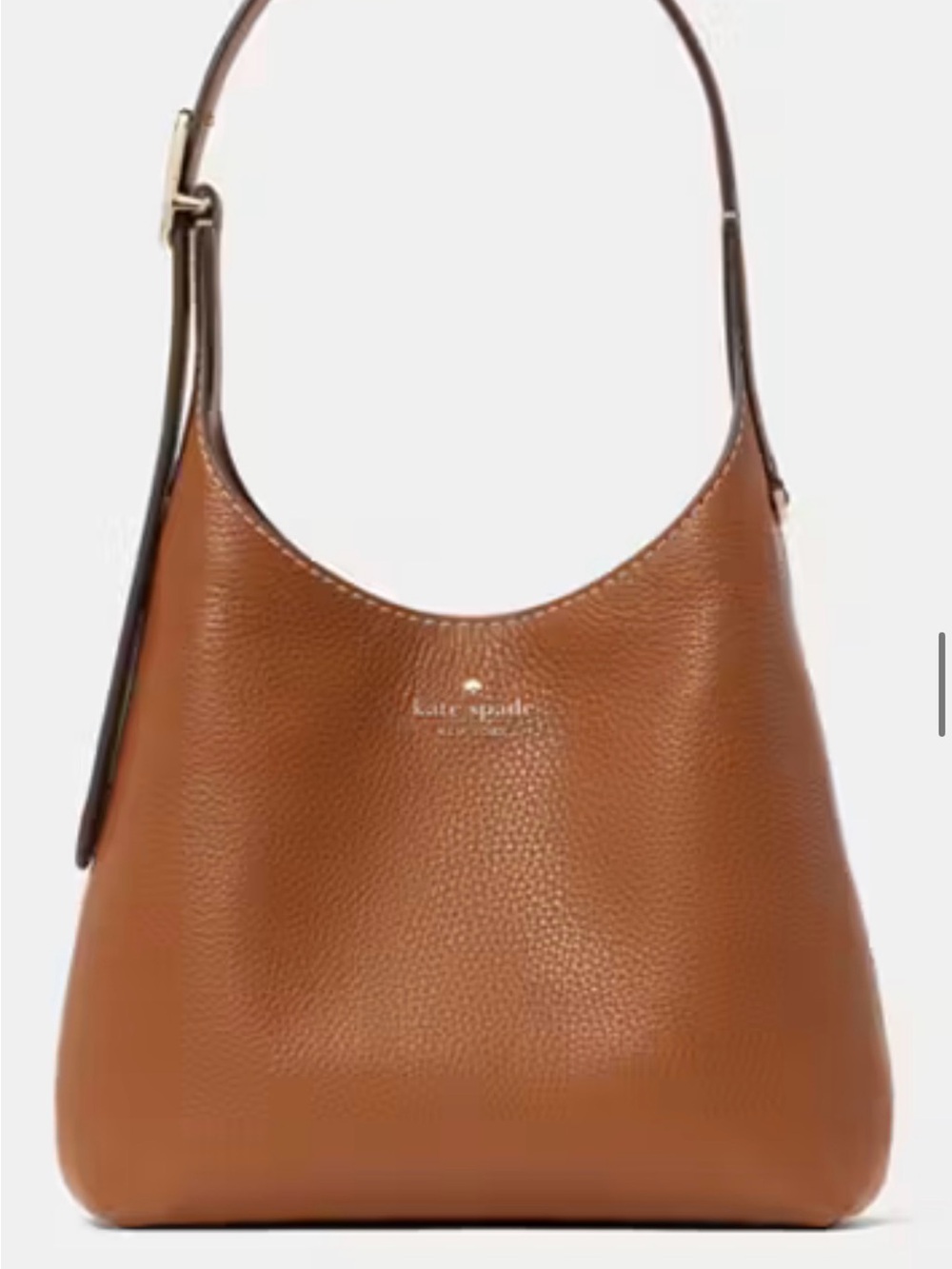 kate spade Pebbled Leather Shoulder Hobo in Tan Brown